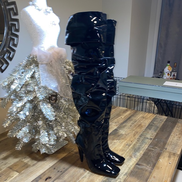 Tom Ford Patent Leather Knee. Boots - Picture 4 of 8